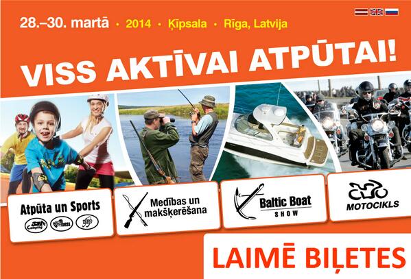 Travelnews_lv's tweet photo. Laimē 2 biļetes uz 28. - 30.03.2014 aktīvas atpūtas izstādi Ķīpsalā. Seko + RT. Uzvarētāju lozēsim 27.03. plkst.17.00 http://t.co/Dcku2EBz6b