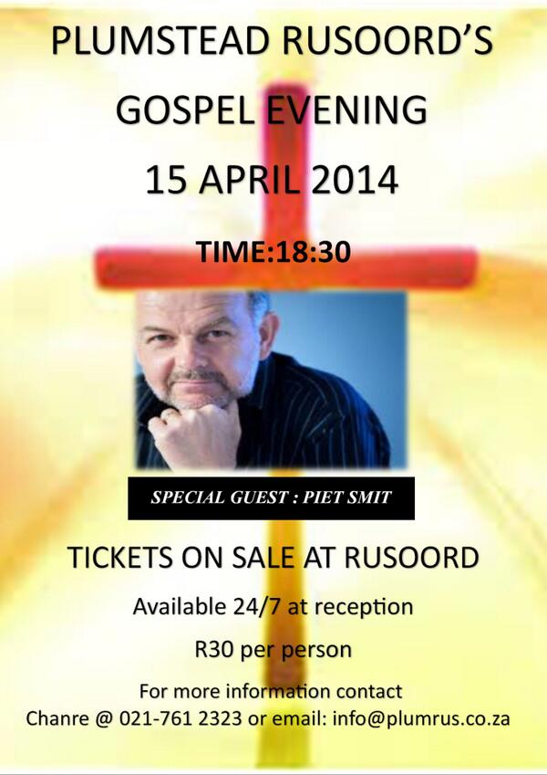 Plumrus's tweet photo. Gospel evening at Plumstead Rusoord 15 April 2014 http://t.co/hChpCEILpo