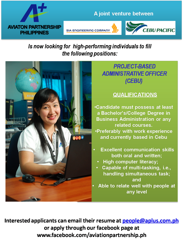 Your career starts here!  Be part of our Cebu team as a Project-Based Admin Officer. #Cebu #hotjob #career #freshgrad
