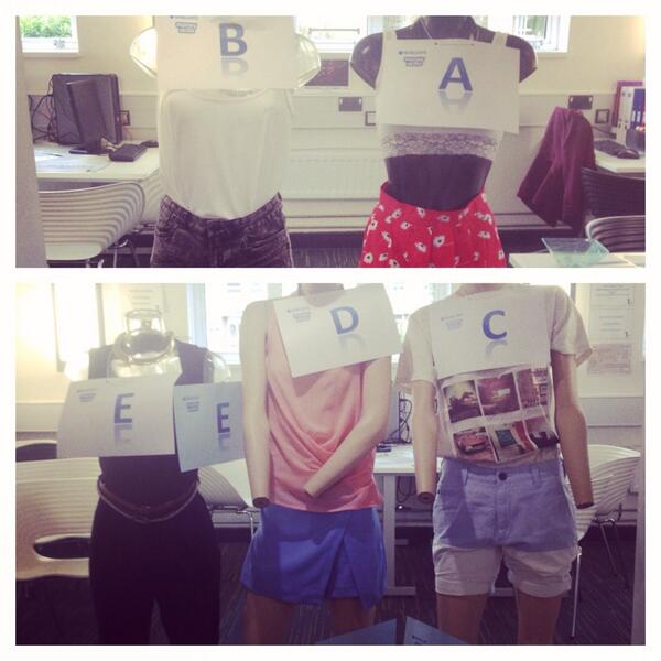 TottonCollege's tweet image. Style on a Budget outfits now on display #LearningMentors area - guess the £50 one to win #barclaysmoneyskillsweek