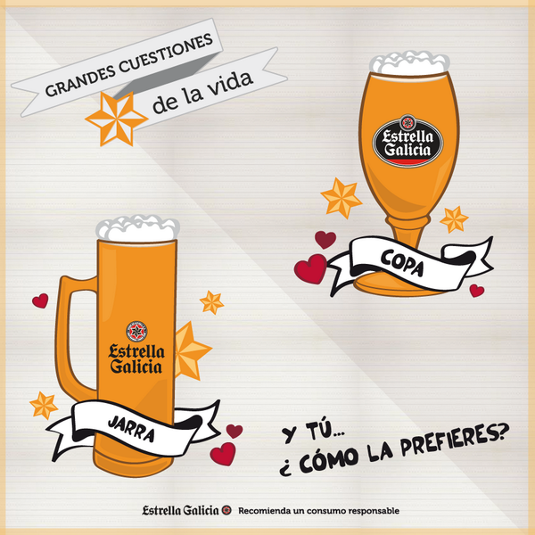 estrellagalicia's tweet photo. La #Caña siempre #EstrellaGalicia, pero cómo te gusta más ¿en copa o jarra? ¡Cuéntanoslo! http://t.co/fuiwM2TvkG