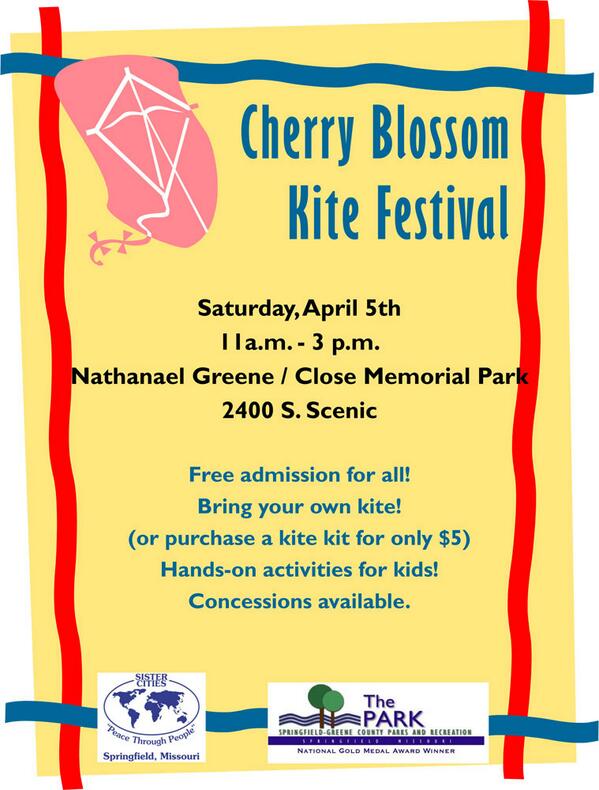 Saturday, April 5th, 2014 is the date for this year’s Cherry Blossom Kite Festival. (peacethroughpeople.org/2014/02/cherry…)