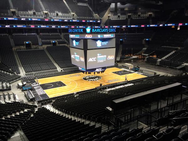 accmbb's tweet photo. PHOTO: Just imagine how electric this place will be when the @barclayscenter is filled with #ACC fans! http://t.co/49DuN8zovQ