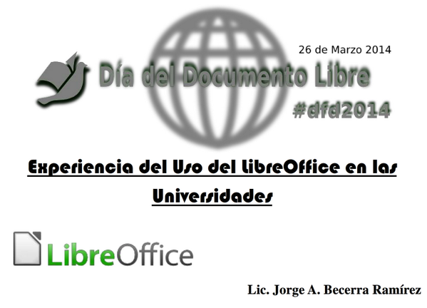 EduAV_'s tweet photo. Día del Documento Libre #DFD2014
"Experiencia del Uso del #LibreOffice enlas Universidades" ►https://t.co/OBEjg4KFHm http://t.co/qexBrK4030