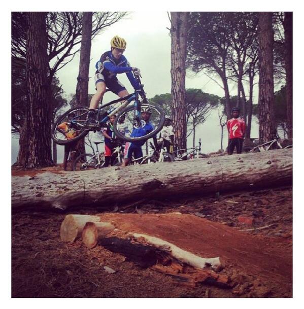 <a href="/MattLombardiMTB/">Matt Lombardi</a> showing some style over the new jump in the <a href="/WesternCapeMTB/">Western Cape MTB</a> XCO #2 course
