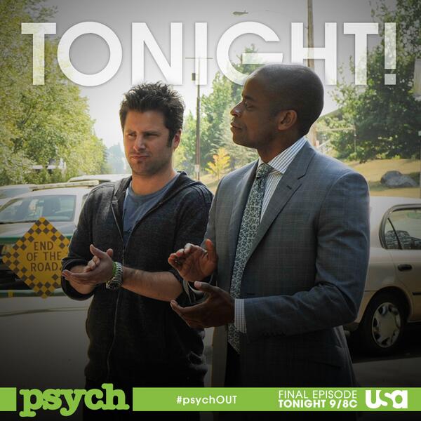 PsychPeacock's tweet photo. Give yourselves a hand, #Psych-Os! You've made it this far with us. See how it all ends TONIGHT. #psychOUT http://t.co/dPGI7Op7QA