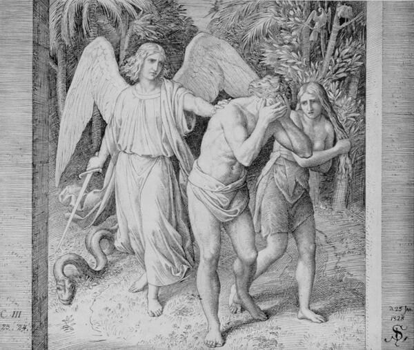 «история адама и евы» (ок. Почему изгнали адама и и ев. Карольсфельд изгнание адама и евы. Грехопадение адама и евы микеланджело. Юлиус шнорр изгнание.