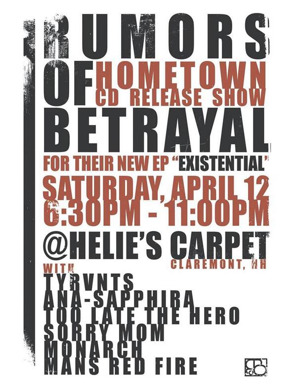 MansRedFire's tweet image. april 12th @rumorsnoise is releasing a new cd