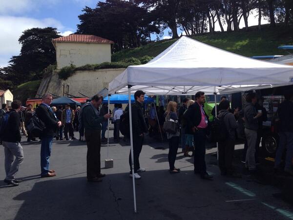 JohnHathaway's tweet photo. Food truck mayhem. Looks like some yummy options #boxdev http://t.co/5GSRJcm4PC