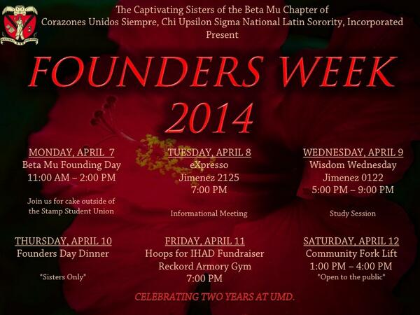CUS_BetaMu's tweet image. Then, from April 7-12th, join us in celebrating our Founder's Week! We're celebrating two years at UMD! #BetaMu #CUS