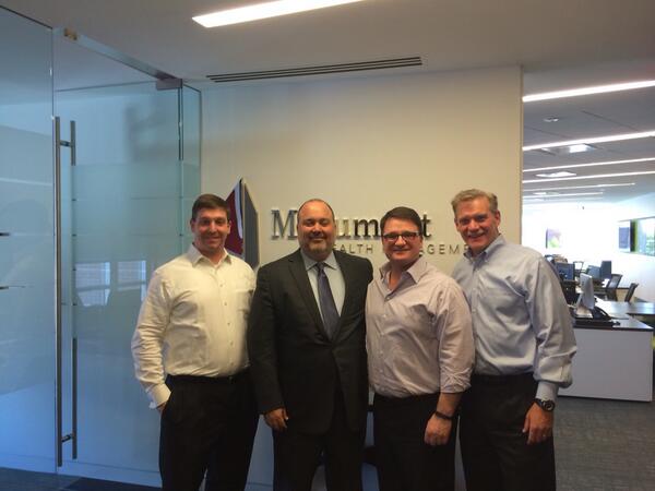 Great visit with <a href="/MonumentWealth/">MonumentWealth</a> today.  Thanks for your partnership.  Love the office!