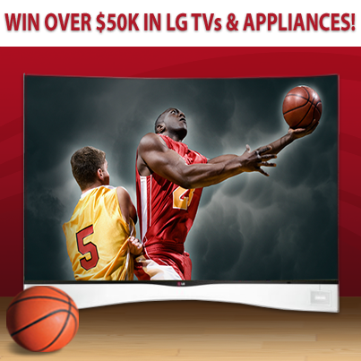 hhgregg's tweet photo. So long perfect bracket, but you can win $50K in LG TVs & appliances in #MarchIntoHHG sweeps! http://t.co/dMNn1gEjVW http://t.co/sgIFoylf0l