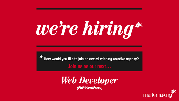 markmaking1995's tweet image. PLEASE share →  We&apos;re #hiring! If PHP/WordPress is your passion get in touch marksma.de/1fe3O5Z #CotswoldsHour