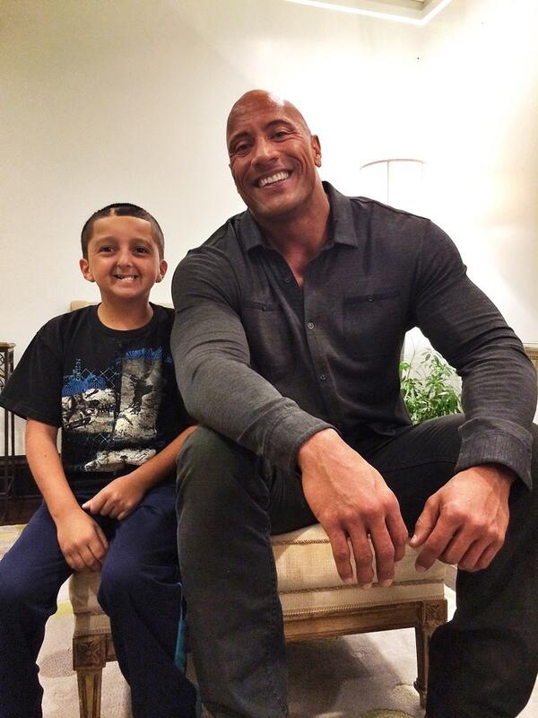 TheRock's tweet image. Just granted Cristian's @MakeAWish For me, moments like this are truly the best part of fame. #StayStrongBuddy
