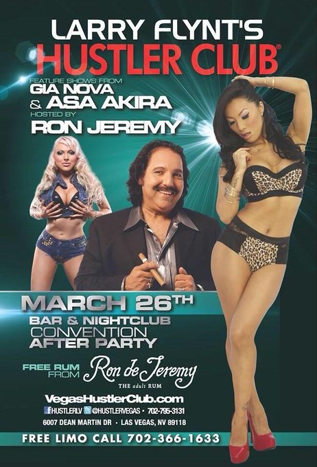 Vegas! I'm here for one last night- at the Hustler Club! Event is hosted by @RealRonJeremy http://t.