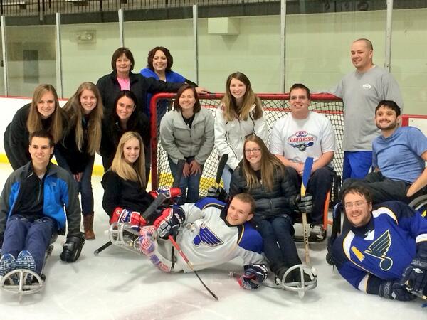 SLU_OSOT's tweet photo. #SLU_OSOT got to join the @StLouisBlues Sled Hockey Team for #DisabilityAwarenessWeek @SLU_Official @sludchs http://t.co/1FV3NTmwOE