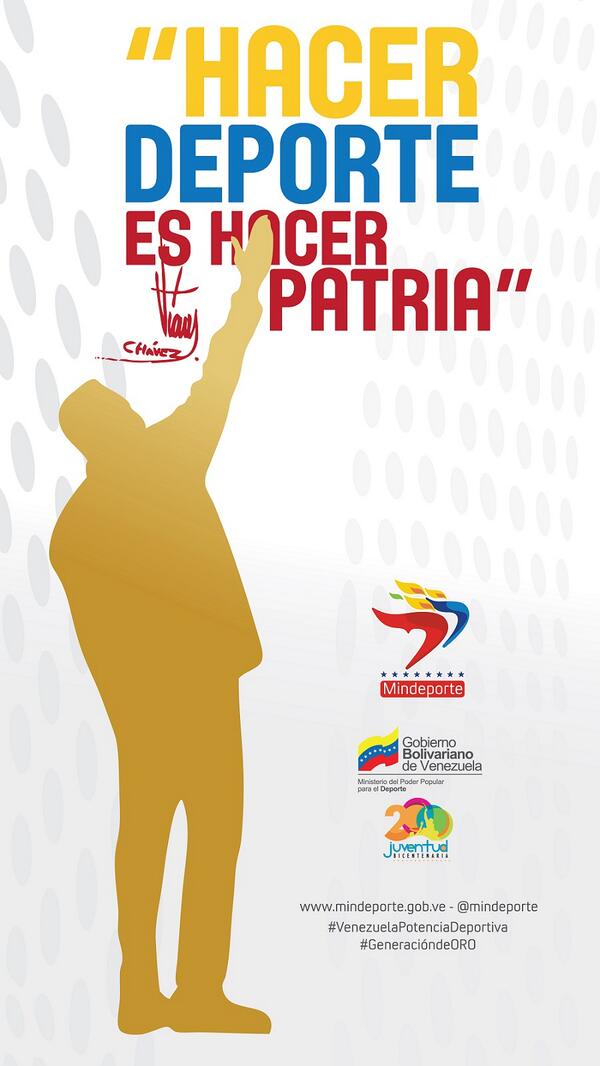 mindeporte_ve's tweet photo. ¡Hacer deporte es hacer Patria! http://t.co/fkiikdkiDB #VenezuelaPotenciaDeportiva