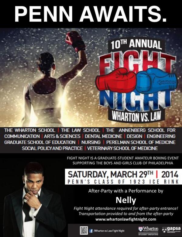 WhartonVsLaw's tweet photo. @Nelly_Mo will be performing at the Fight Night X after party! We're looking forward to an amazing evening! http://t.co/V5puaQuEKb