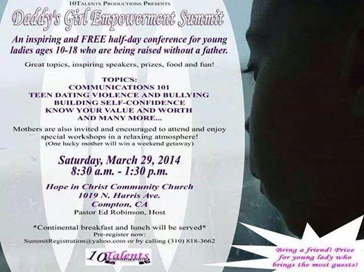 Teen Dating Violence &amp; Bullying a taboo subject join us 4 candid conversation @ Daddy’s Girl Empowerment Summit, Free