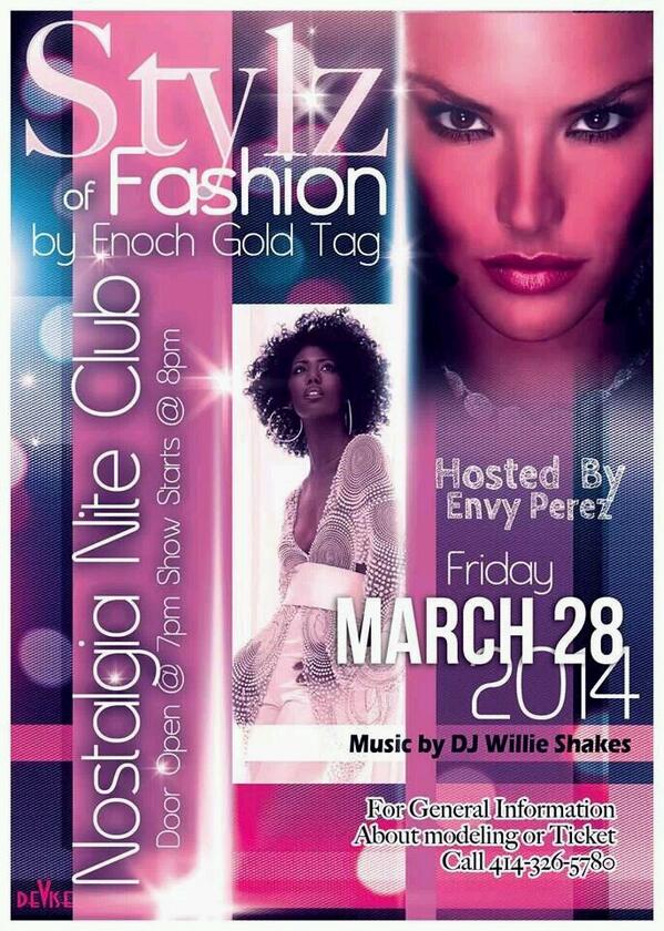 plugmodel's tweet image. New location....starts at 7p....Stylz of Fashion...#ENOCHGOLDTAG