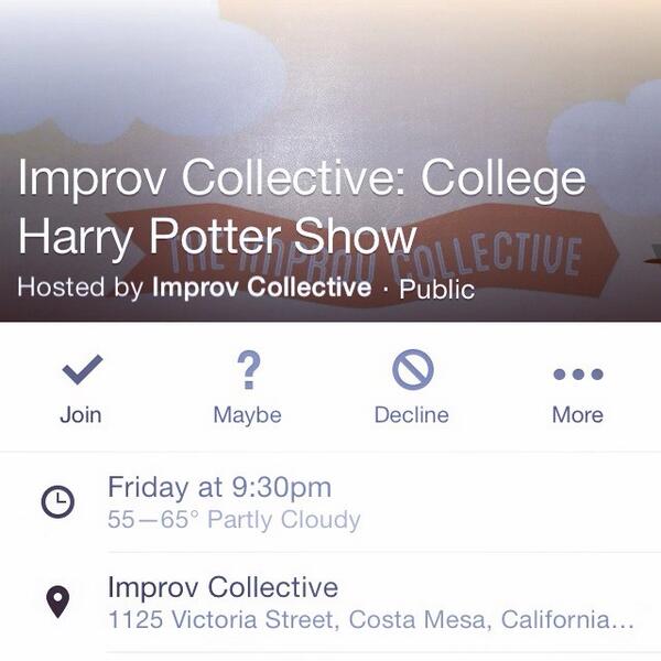 #HarryPotter Improv Show ?!?!?!