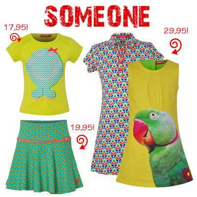 Nieuw merk voor de meiden: SOMEONE KIDS! Stoer, kleurrijk, beetje retro, goed geprijsd! bit.ly/1hwDuUX