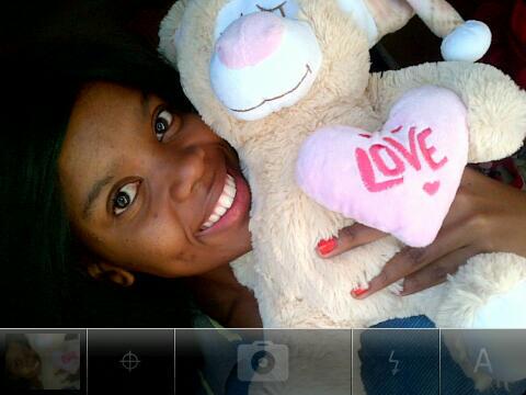 Haha. Morning pictures with my favourite teddy ☺. I'm such a girl,I know -_-