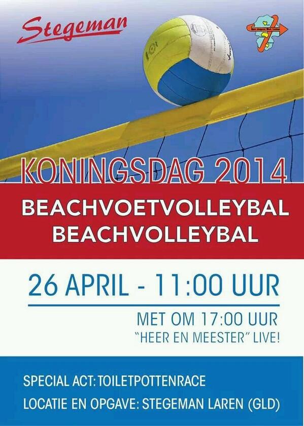 OJWL_'s tweet photo. Zin om op Koningsdag gezellig te sporten? Doe mee met de beachvoetvolleybal of de beachvolleybal! http://t.co/eIgp7fdMcw