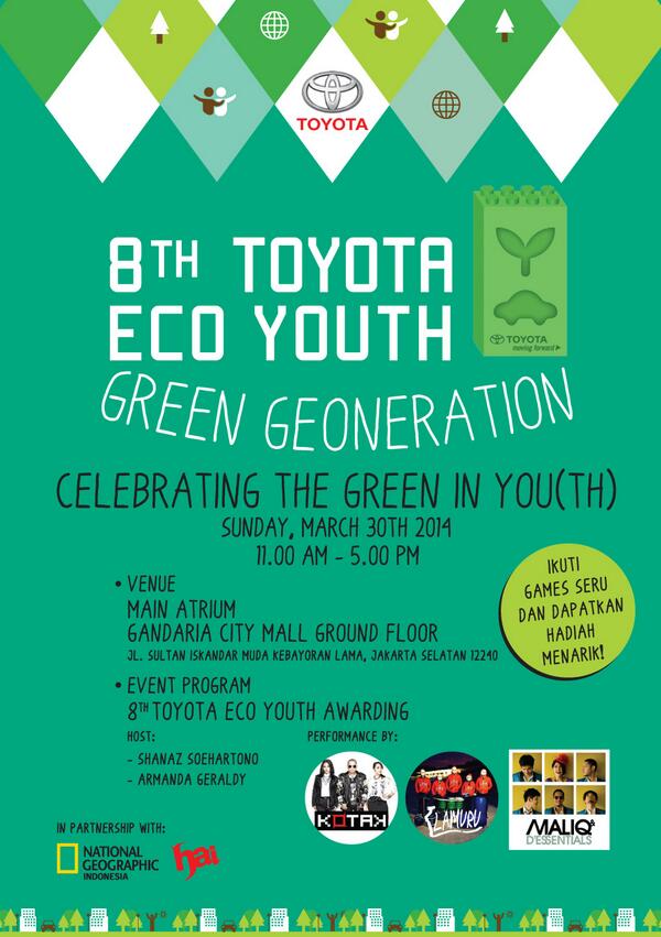 hari minggu di @gandariacity! yuk RT @NGIndonesia: Ikuti jg penampilan dr @MaliqMusic di #ecoyouth #GreenGeoneration