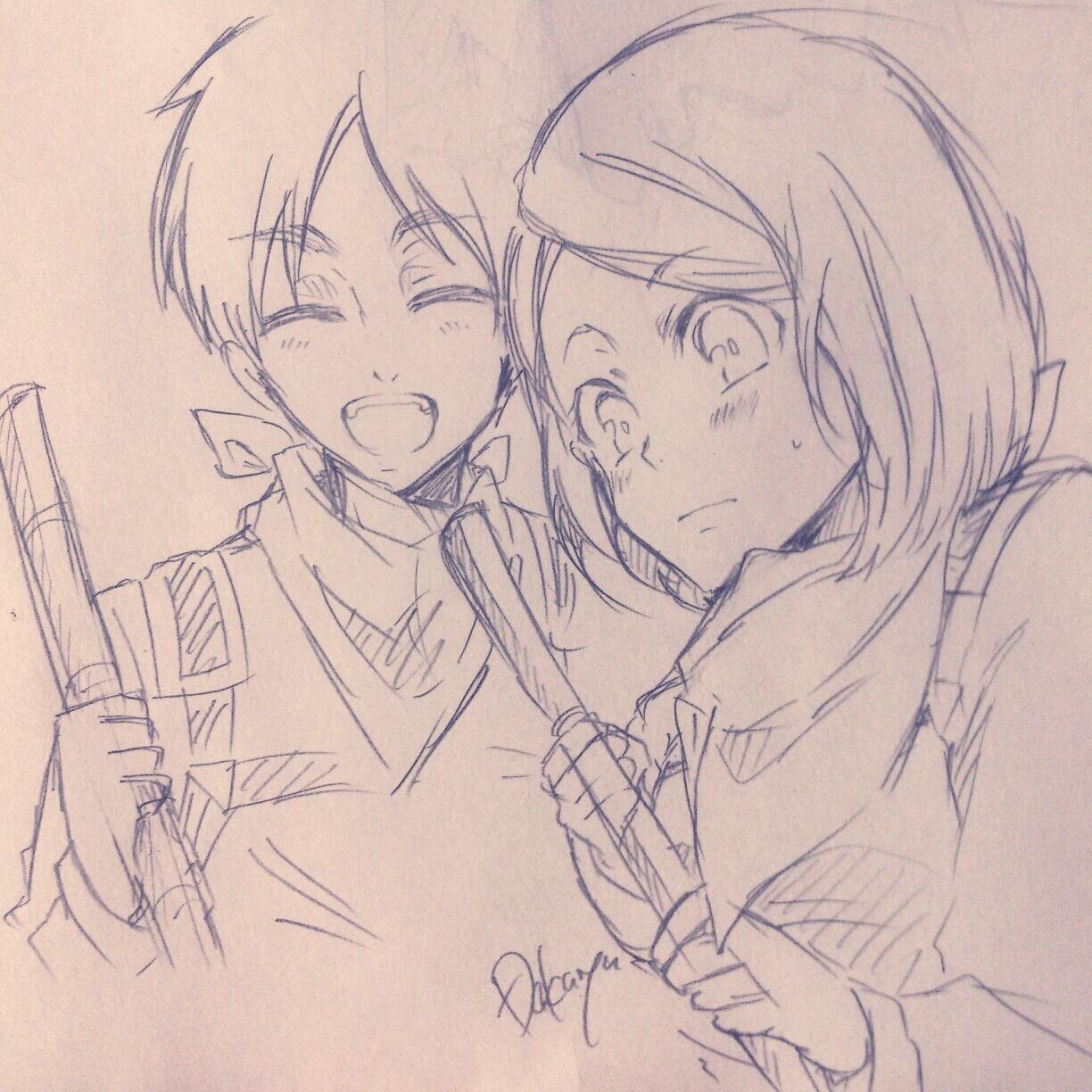 濁流 エレペト落書き エレリ ペトラさん おはようございます ペトラ お おはようエレン みたいな Http T Co L7sar8kdpb