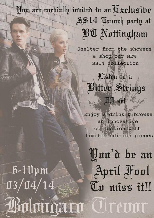 BT_Nottingham's tweet image. Only a week to go till our #SS14 Launch here @BT_Nottingham @BolongaroTrevor