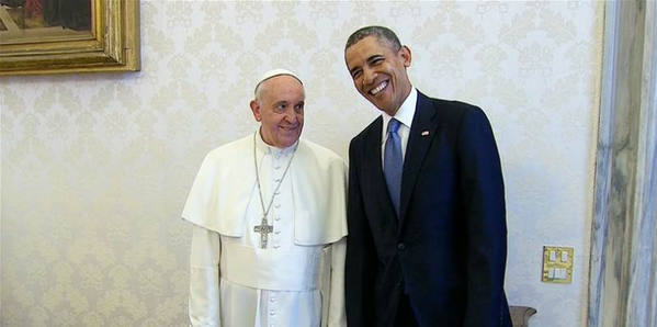 TODAYshow's tweet photo. FULL STORY: President Barack Obama, Pope Francis Meet for First Time http://t.co/LkTQo13Izs http://t.co/Ec8uMPnFGr