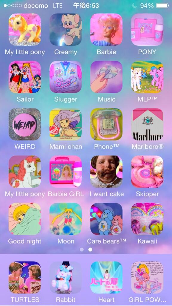 K E I Auf Twitter Iphoneのホーム画面完成しました 夢かわいい