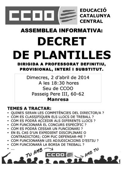 professorat assemblea informativa "decret de plantilles" 2 abril 18.30h  facebook.com/events/6509637… <a href="/CCOOeducacio/">CCOO Educació</a> #Bages
