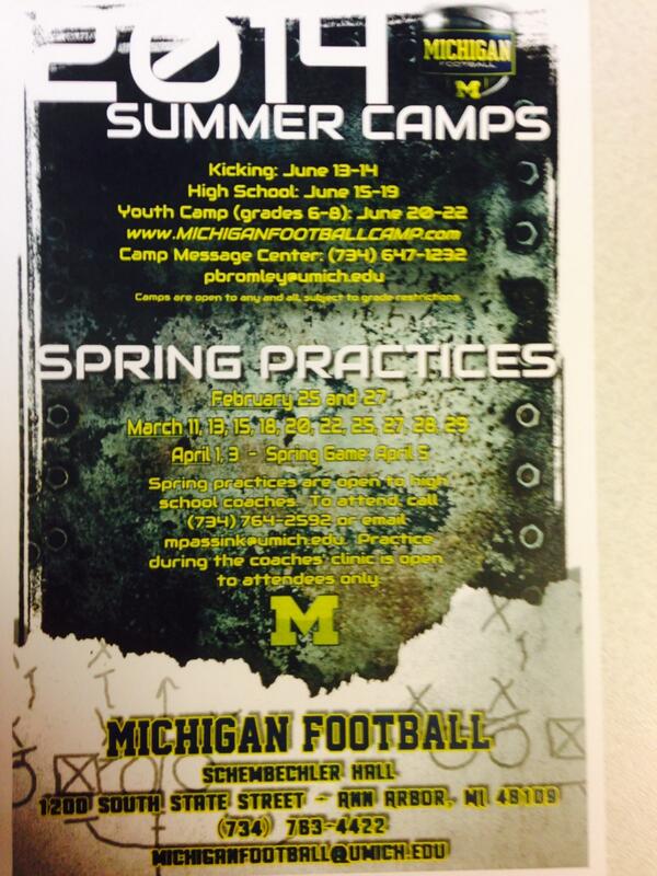 ATBFootball's tweet photo. University Of Michigan Spring Practice Dates http://t.co/Kl2cyLrtpF