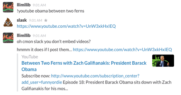 Slack On Twitter Llimllib Not Sure Why That Isn T Working How Are You Sending That Link Incoming Webhook Outgoing Webhook Hubot Slackbot Response slack on twitter llimllib not sure
