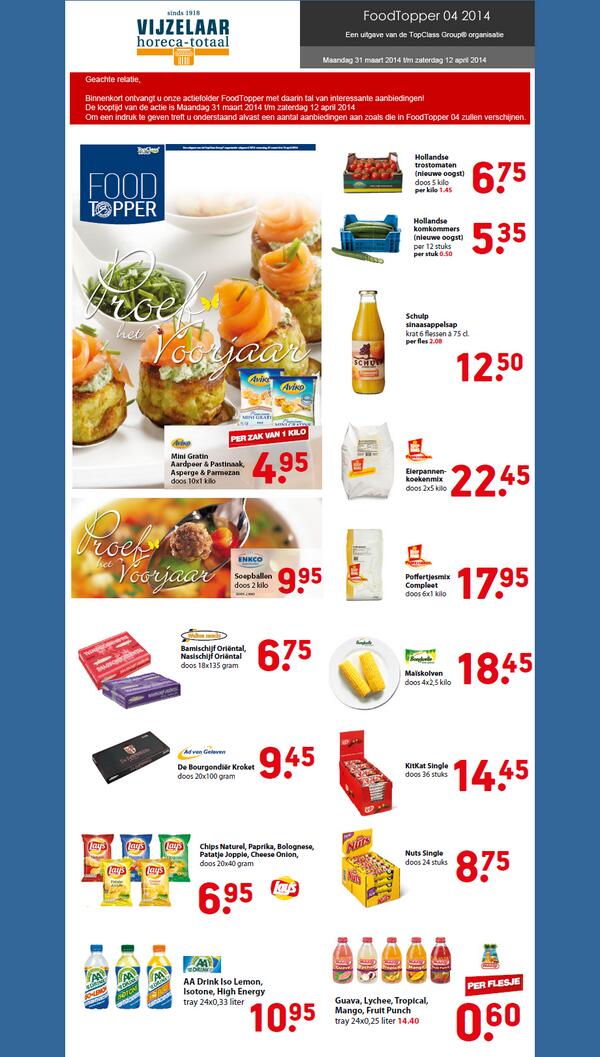 maandag 31 maart, gaan weer nieuwe actie prijzen in. Hierbij een preview van enkele actie producten!