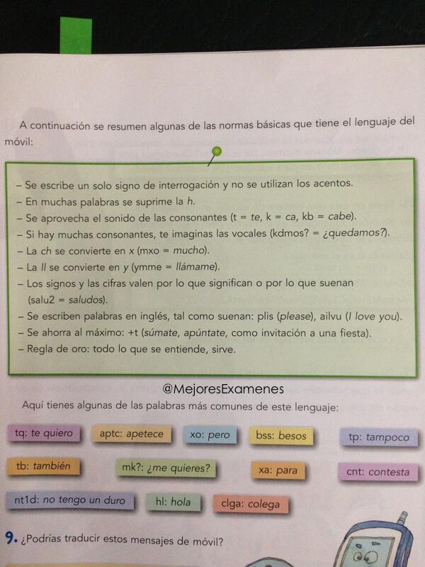 MejoresExamenes's tweet photo. NORMAS DEL LENGUAJE DEL MÓVIL (LIBRO DE QUINTO DE PRIMARIA) http://t.co/ZPBgkqIwXC