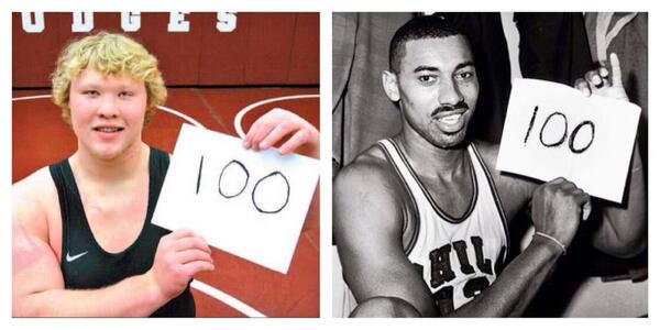 Proud of <a href="/Dowrey58/">Jordan Dowrey</a> for 100 straight wins, but this pic in the Winchester Star is too funny #TheWhiteWilt