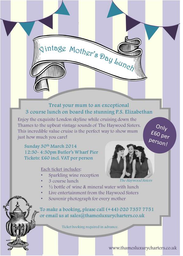 daxrelocation's tweet image. Londoners stuck for Mother's Day ideas - how about lunch and a cruise on the #Thames? goo.gl/3T4PZC