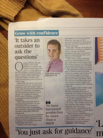 AJWellsandSons's tweet photo. A mention in the Times today .... http://t.co/Iv9mG867tI