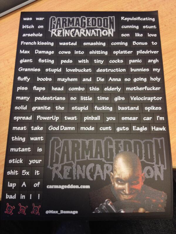 #Carmageddon Early Access opens at 5pm GMT today...word magnets in true Carma style.
#SteamEarlyAccess