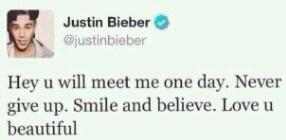 bieberpone's tweet photo. I always believe this word from @justinbieber (: he's my best idol, my best brother and my best everything in my life http://t.co/ioNukZIXm5