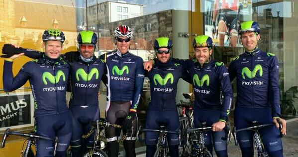 Movistar_Team's tweet image. Nuestros chicos, disfrutando de Flandes… #CRVV MT @StepHenChantal: Thanks to these nice guys, I had a beautiful day!