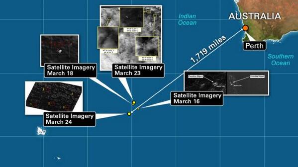 Thai satellite spotted about 300 objects 1,675 miles southwest of Perth is it MH370?