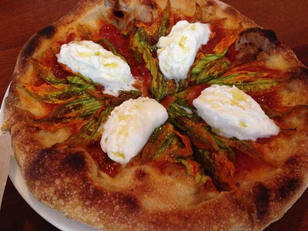 AndyFood's tweet image. The Squash Blossom and Burrata Pizzetta I had at Pizzeria Mozza in Newport Beach ... twas good! Really good.