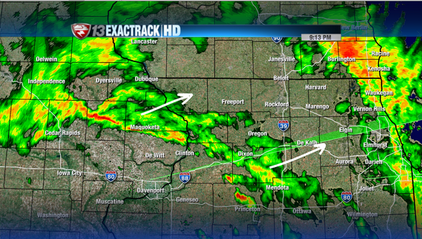 ERICSORENSEN's tweet photo. More rain with embedded thunder, moving in from the SE. #exactrack http://t.co/j3sdH712BB