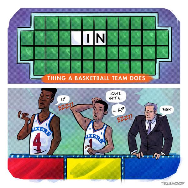 espn's tweet image. According to @TrueHoop, the Sixers are having a hard time solving the puzzle in 2014. es.pn/1gH2Fck