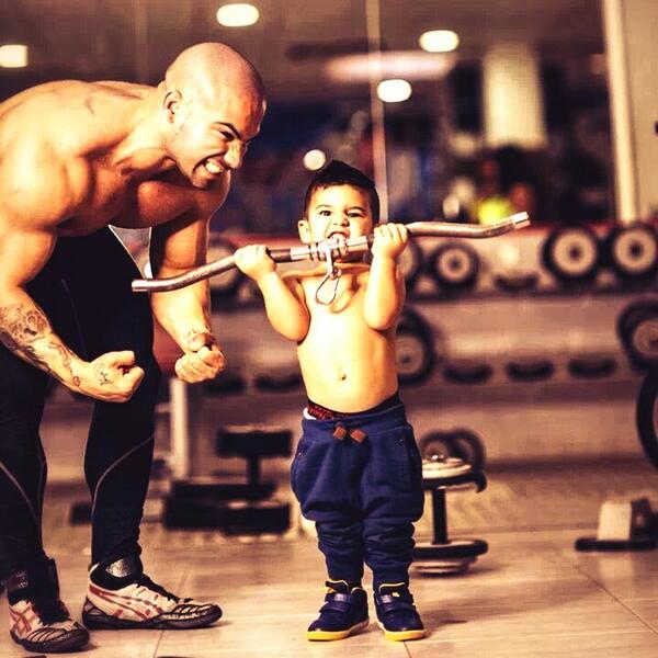 InvictusMuscle's tweet image. This is the way kids should be raised! Born with beast mode turned on!