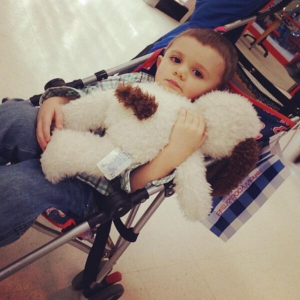 MomSpotted's tweet photo. @Kolcraft Here's Sawyer on his 2nd birthday still using the #MLBBaby #RedSox Stroller! http://t.co/SHh8Jo46iY